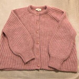 Sezane Emile Cardigan in Mottled Pink, size XL